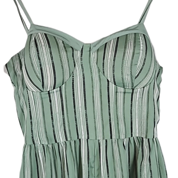 Band of Gypsies Striped Green Jumpsuit - Picture 2 of 8